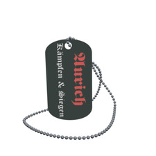 Dog Tag Flag Aurich Fight Win Dog Tag Aluminium 30 x 50mm