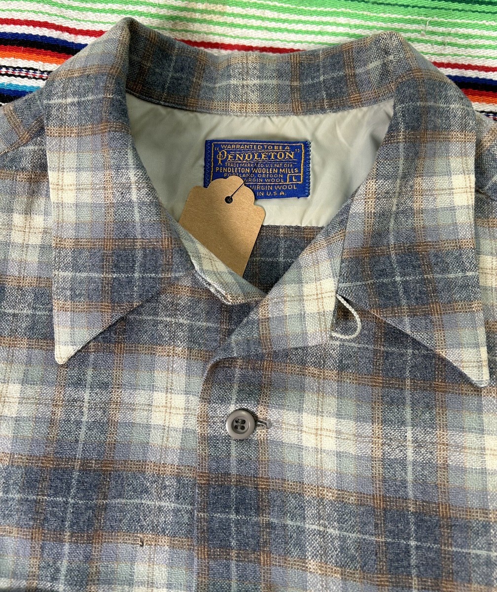 Pendleton Vintage Sz Large 100% Virgin Wool Made In USA Brown/Gray