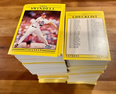 1991 Fleer Baseball Cards 1-250 (NM) - You Pick - Complete Your Set
