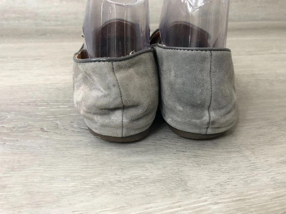 Zapatos cómodos J.Crew Cora para mujer ballet planos 8 grises gamuza informales cuero borla Foto 3 de 4