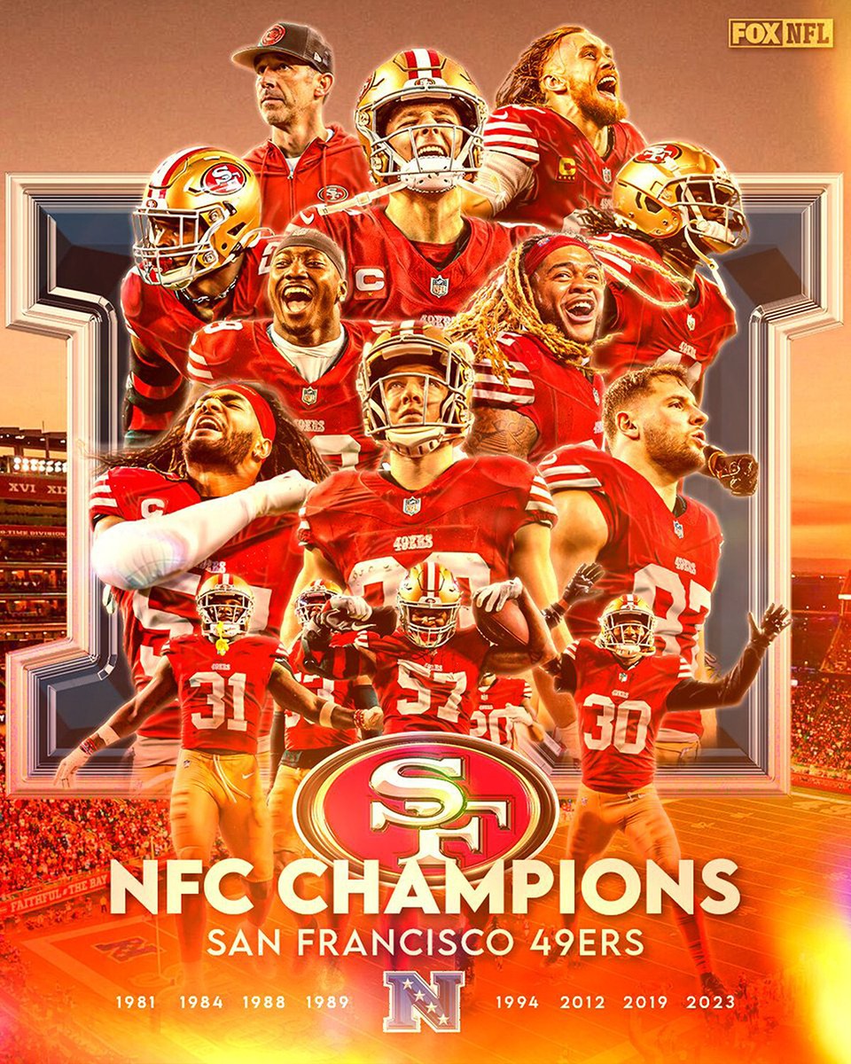 2023 San Francisco 49ers NFC Champions Super Bowl 8x10 Team