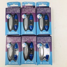 6 Pluggerz Swimming Ear Plugs w/ case M/L Waterproof Filter Silicone UniFit Swim