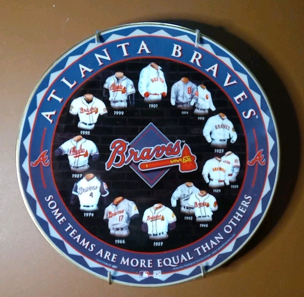 Atlanta Braves - History of Uniforms ceramic plate (manufactured in 2001)
