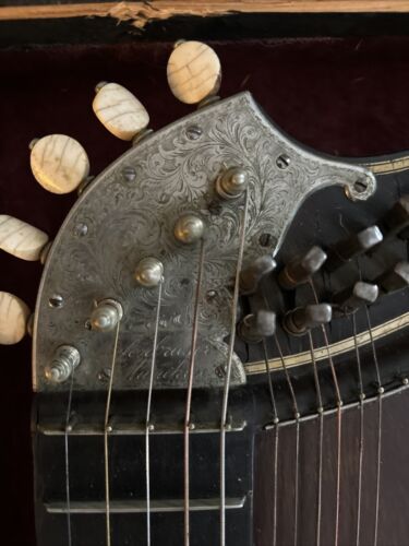 Antikes Instrument Deutsche Zither Tiefenbrusier München mit original Holzkoffer - Bild 4 von 9