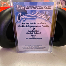 Topps 2026 Topps Chrome Cam Schlittler Yankees #RA-CSC RC Auto Aqua Redemption