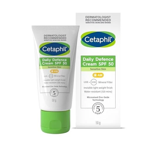 CETAPHIL Crema solar mineral facial Daily Defence FPS 50, fragancia resistente al agua