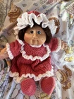 Vintage Cabbage Patch Kids Doll girl mold 2 brown hair KT factory knitted dress