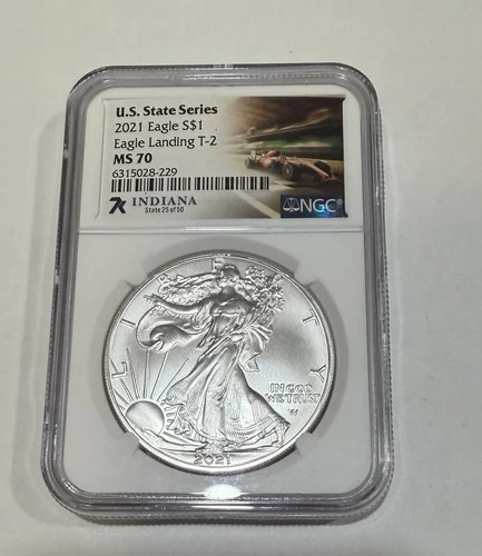 2021 Silver Eagle S $1 Eagle Landing Type 2 NGC MS70