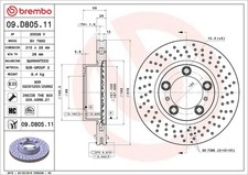 BREMBO 2x Bremsscheibe vorne Ø315 mm Gelocht/innenbel. für Porsche Boxster 981