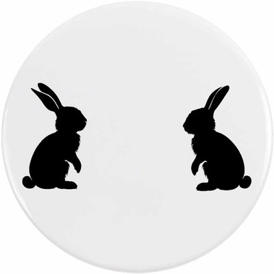 Button Pin Anstecker ''Zwei Hasen Silhouette'' (BB054490)
