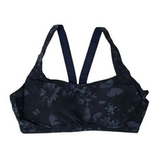 Spanx bedruckter Sport-BH Low-Impact Damen XL Midnight Garden eckiger Ausschnitt/gepolstert