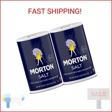 Morton Plain Salt, 26 oz , 2-Pack - All-Purpose, Non-Iodized Salt, Perfect for