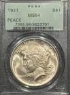 1921 HIGH RELIEF PEACE DOLLAR PCGS MS64 OGH