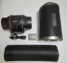 Air Filtration Kit PRO 6", Inline Fan with AI Controller, Filter, and Ducting