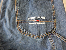 TOMMY JEANS Baggy Denim Cargo Shorts Men's 40 Y2K Carpenter Casual Hilfiger