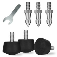 6 Pcs Tripod Spike Feet 1/4-20 Thread Rubber Feet Universal Anti-Slip Stainles