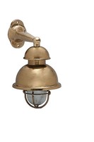 Wandlampe AußEn Maritim Glas Messing Massiv E27 IP64 H: 26Cm Leuchte HaustüR Hof