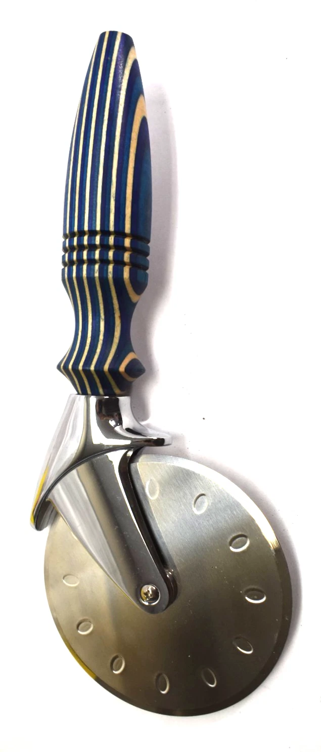 Hand-Turned Wood Heavy Duty Pizza Cutter 4" Blade Wood Handle Blue Professional
Opens in a new windo