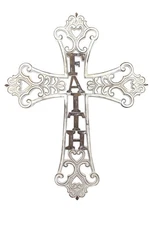 Faith and Hope Collection 14" White Handmade Hollow Out Faith Cross, Antique ...