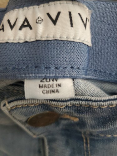 AVA & VIV Light Blue Denim Jeans Woman Size 20W Mid Rise Skinny Stretch Brand - Picture 3 of 4