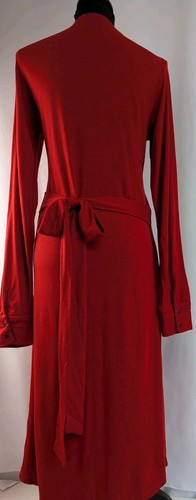Gorgeous Oilily Floral Embroidery Fitted Red Wool Blend Wrap Dress Size L US 12 - Picture 4 of 19