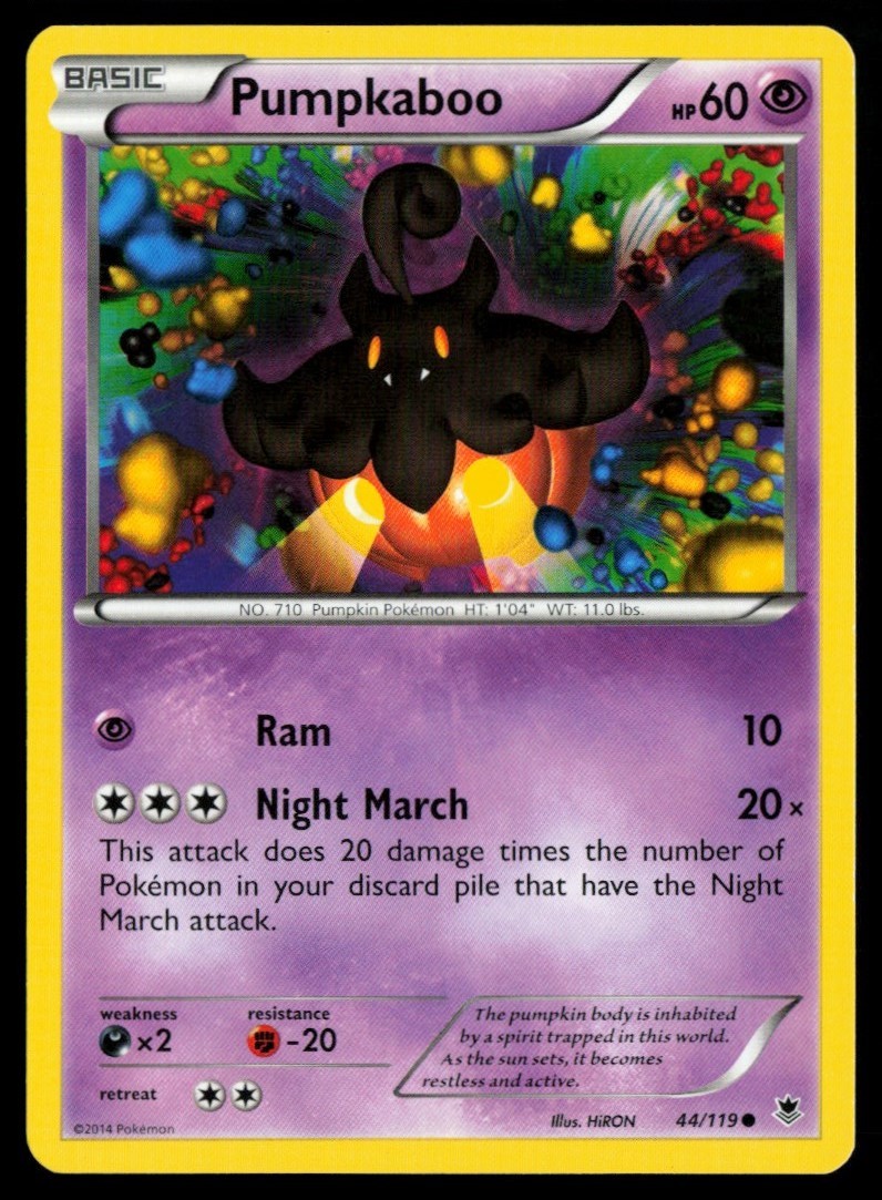 2014 XY - Phantom Forces Pumpkaboo #44 Non Holo Pokemon Card