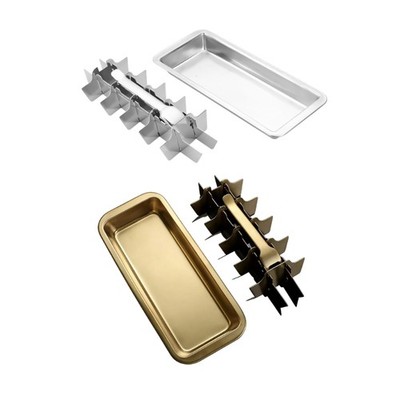 Metal Ice Tray with Handle Stainless Steel Ice Cubes Maker Easy Removal Gift