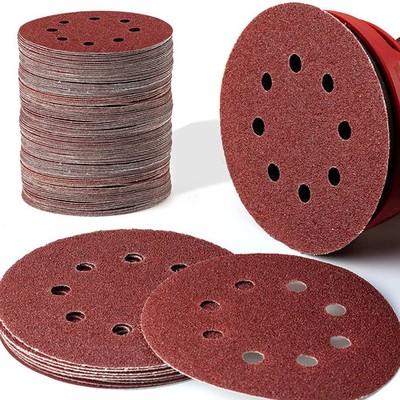 50 Pcs 5  2000 Grit 8 Hole Sanding Discs Hook and Loop Orbital Sander Paper NEW