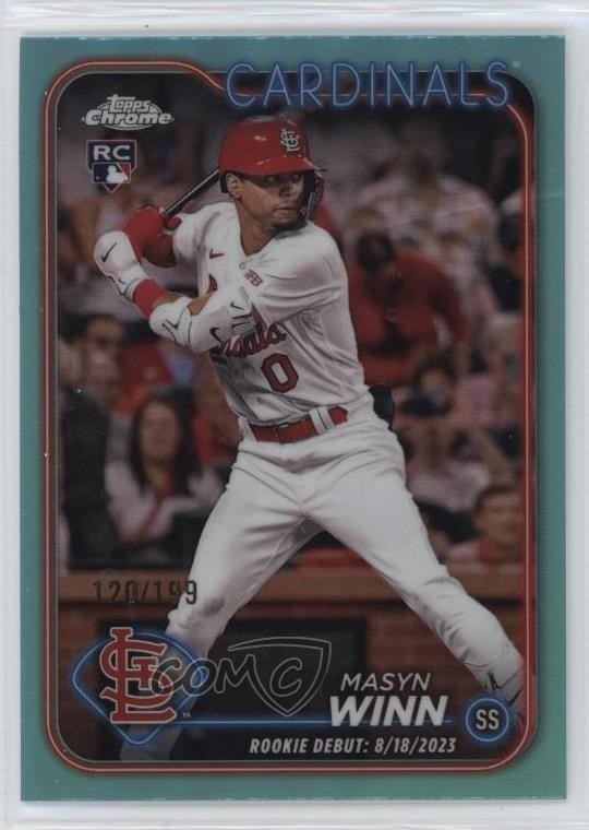 2024 Topps Chrome Update Rookie Debut Aqua Refractor /199 Masyn Winn #USC23 14md