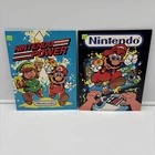 Vintage Nintendo Power 3 Hole Folders (2) 1988 Zelda Link & Super Mario NOS