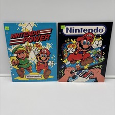 Cartelle vintage Nintendo Power 3 fori (2) 1988 Zelda Link e Super Mario NOS
