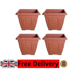 Stylish Set of 4 Lightweight 10 Litre Terracotta Planters - Perfect for Gardens