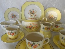 VINTAGE PAREEK JOHNSON BROS TEESERVICE F&Uuml;R 4 MIT TEEKANNE ZUCKER MILCH KUCHENPLATTE