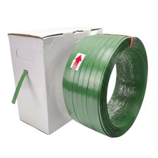 Heavy Duty Green PET Strapping Roll   Polyester Packaging Banding Coil 5/8" x 10