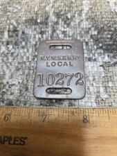 Antique Railroad Brass Baggage Tag N Y W S & B RY LOCAL 10272 N. STAFFORD NY