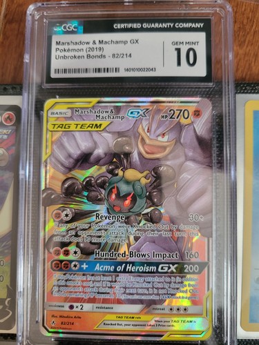 CGC 10 Marshadow & Machamp GX TAG TEAM english  82/214 Unbroken Bonds 2019 Holo - Picture 1 of 2