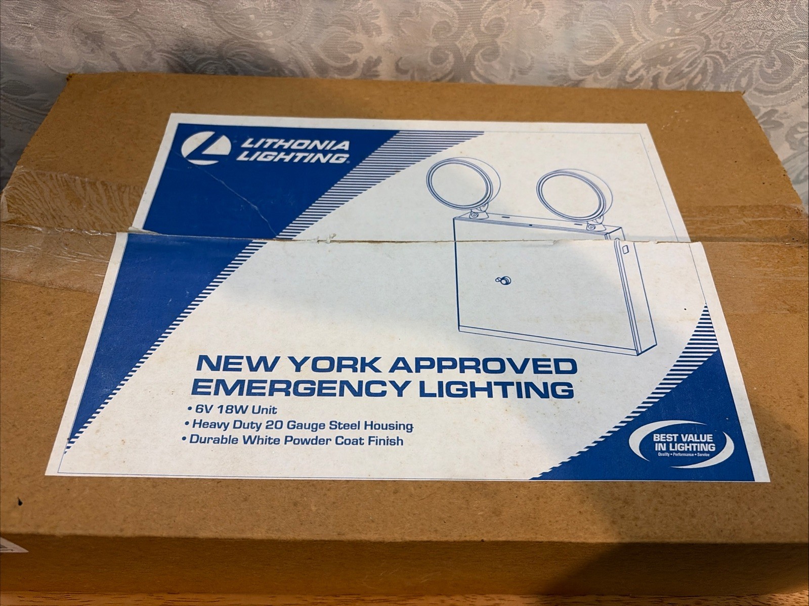 NEW OPEN BOX LITHONIA EMERGENCY LIGHTING NY APPROVED 6V 18W UNIT ELT618NY M2