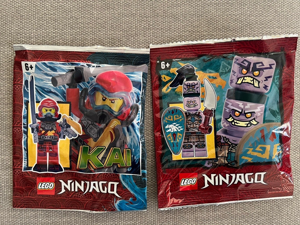 LEGO NINJAGO Kai Scuba & Tiki Warrior Foil Bag Minifigure Lot
