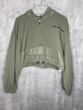 Zara Size medium Cropped Hoodie Olive Green