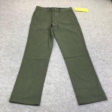 Nautica Pants Mens 36x31 Green The Deck Pant Classic Fit Chino Stretch Casual