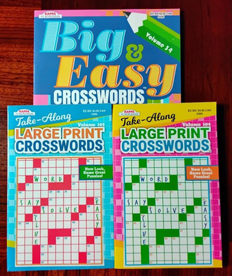 KAPPA Crosswords Puzzle Books Lot. 3 Books Over 150 Puzzles