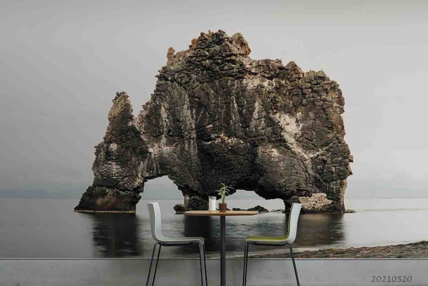3D Sea Rocks Landscape Wall Murals Wallpaper Murals Wall Sticker