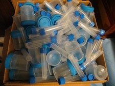 CRAFT JARS 20 TUBES 10 w/LIDS GREAT for HOBBIES SMALL ITEMS COLLECTIONS