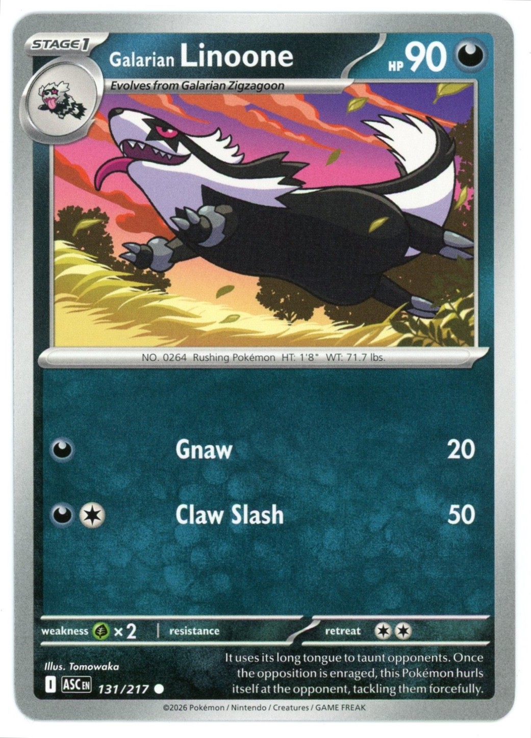 Galarian Linoone - 131/217 - Ascended Heroes ASC - Pokemon - NM/M
