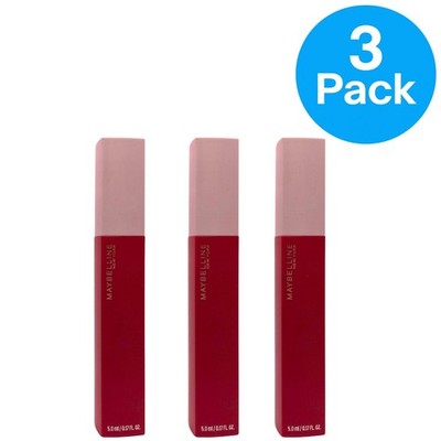 Maybelline Super Stay Matte Ink Liquid Lipstick 130 Self-Starter 0.17oz 3 Pack N
