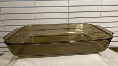 Vtg. Pyrex #232-N Amber Glass13 x 8 x 2 Inches2L Casserole/Baking Dish MM-34