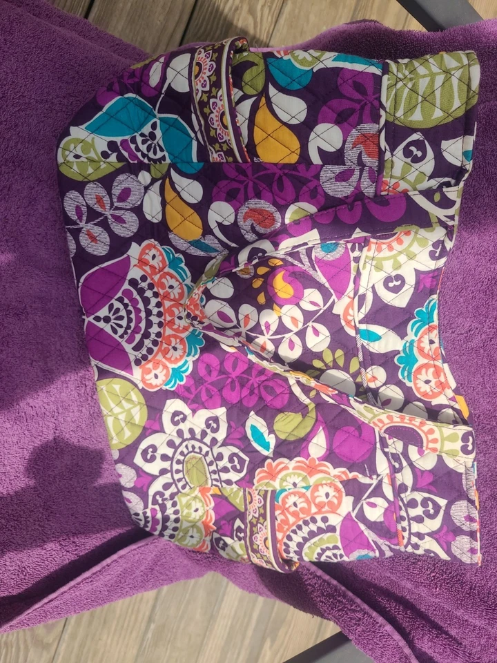 Vera Bradley NWOT Plum Crazy Pleated Tote - Image 2 of 4