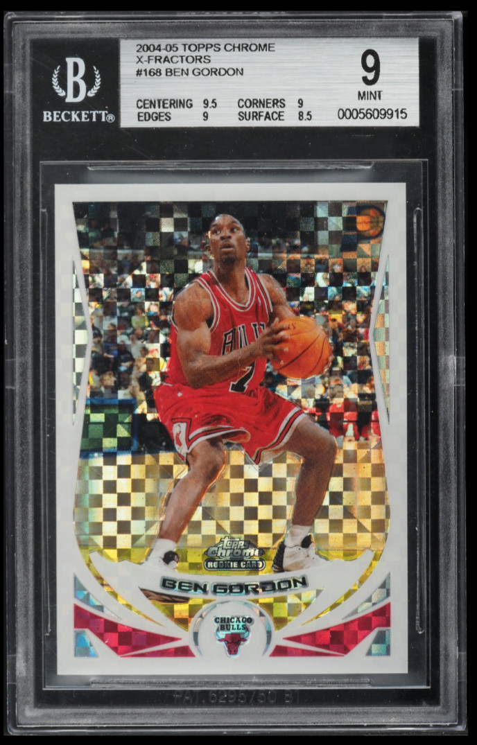 BEN GORDON 2004-05 Topps Chrome #168 X-Fractor RC 093/110 BGS 9 Mint