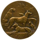 FRANCE SHEPHERD DOG HUNTING DOGS BRONZE MEDAL BY LENOIR 50MM 56G
