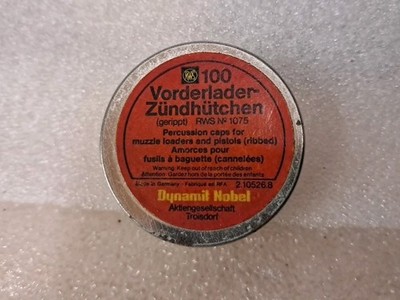 40 VINTAGE 1930S GERMANY VORDERLADER PERCUSSION RIFLE CAPS Empty TIN